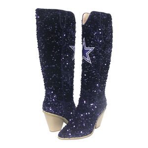 NFL DALLAS COWBOYS Heeled Boots Sequence Navy‎ Size 9 Nwt